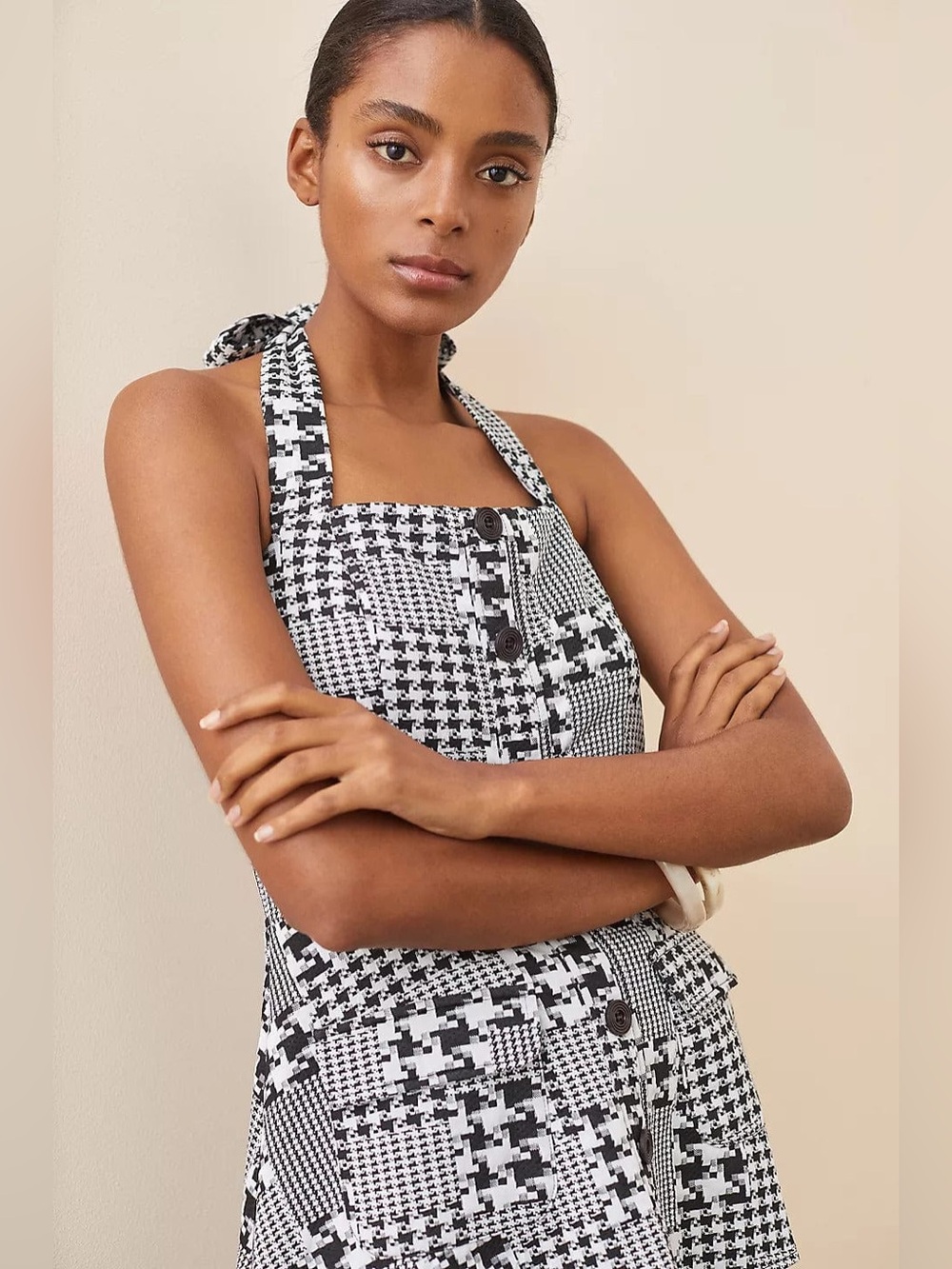Eva Franco Houndstooth Halter XS
